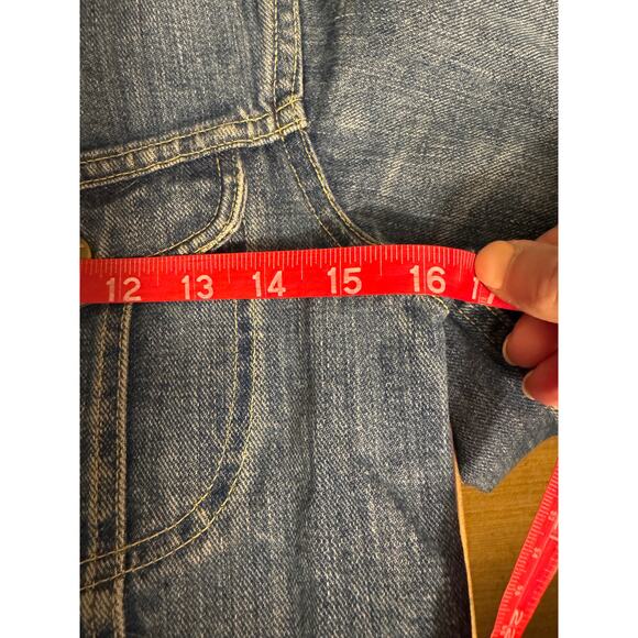 70s Vintage Lee Jeans Denim Jacket, Hippie Peace Sign Patch, XS S - Picture 14 of 16